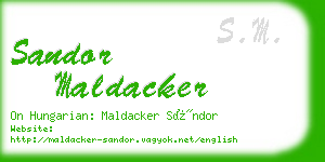 sandor maldacker business card